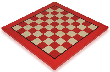 Tulip Red and Erable High Gloss Deluxe Chess Board - 2.375 Squares