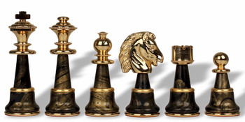 Variegated Gold and Silver Chess Set Package