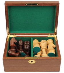 German Knight Staunton in Rosewood and Boxwood with Walnut Box - 3.75 King