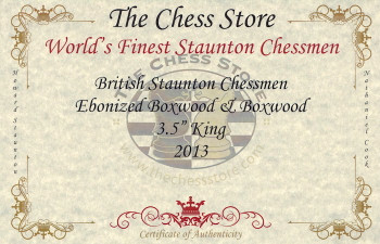 British Staunton Chess Set in Ebonized Boxwood and Boxwood with Macassar Ebony Box - 3.5 King