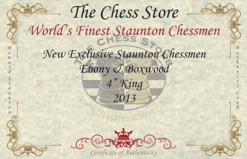 New Exclusive Staunton Chess Set in Ebony and Boxwood with Macassar Ebony Box - 4 King