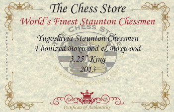 Yugoslavia Staunton Chess Set in Ebonized Boxwood and Boxwood Macassar Ebony Box - 3.25 King