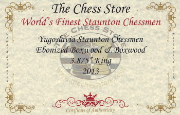 Yugoslavia Staunton Chess Set in Ebonized Boxwood and Boxwood with Mahogany Box - 3.875 King