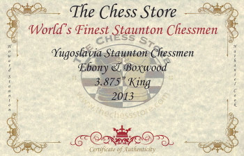 Yugoslavia Staunton Chess Set in Ebony and Boxwood with Mahogany Box - 3.87 King