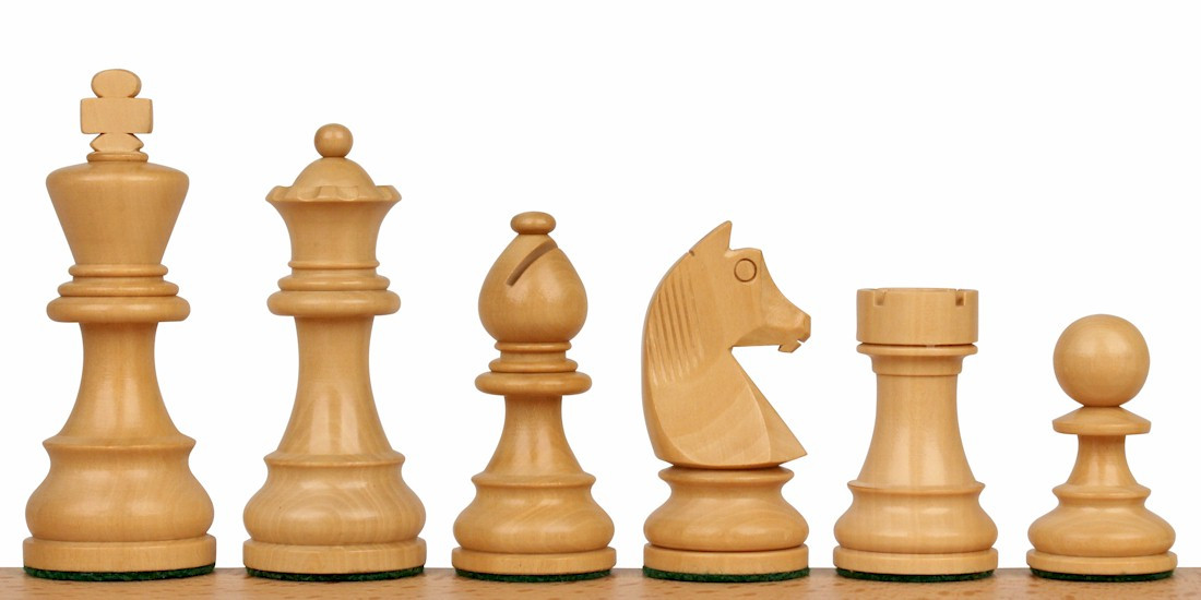 German Knight Staunton Chess Set Ebonized Boxwood & Boxwood Pieces 2.75 ...