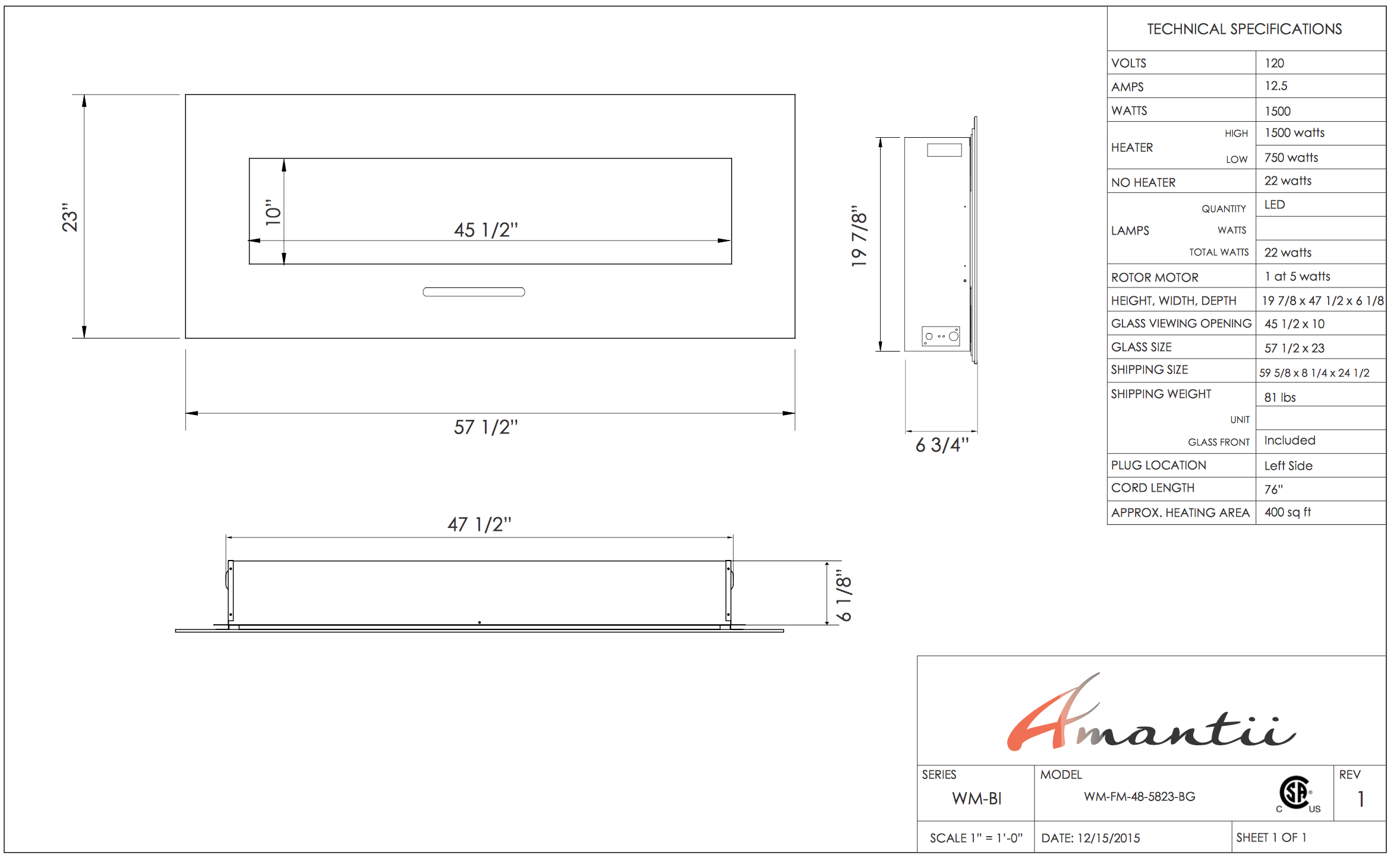 Amantii Built In Flush/Wall Mount Electric Fireplaces additional information 4