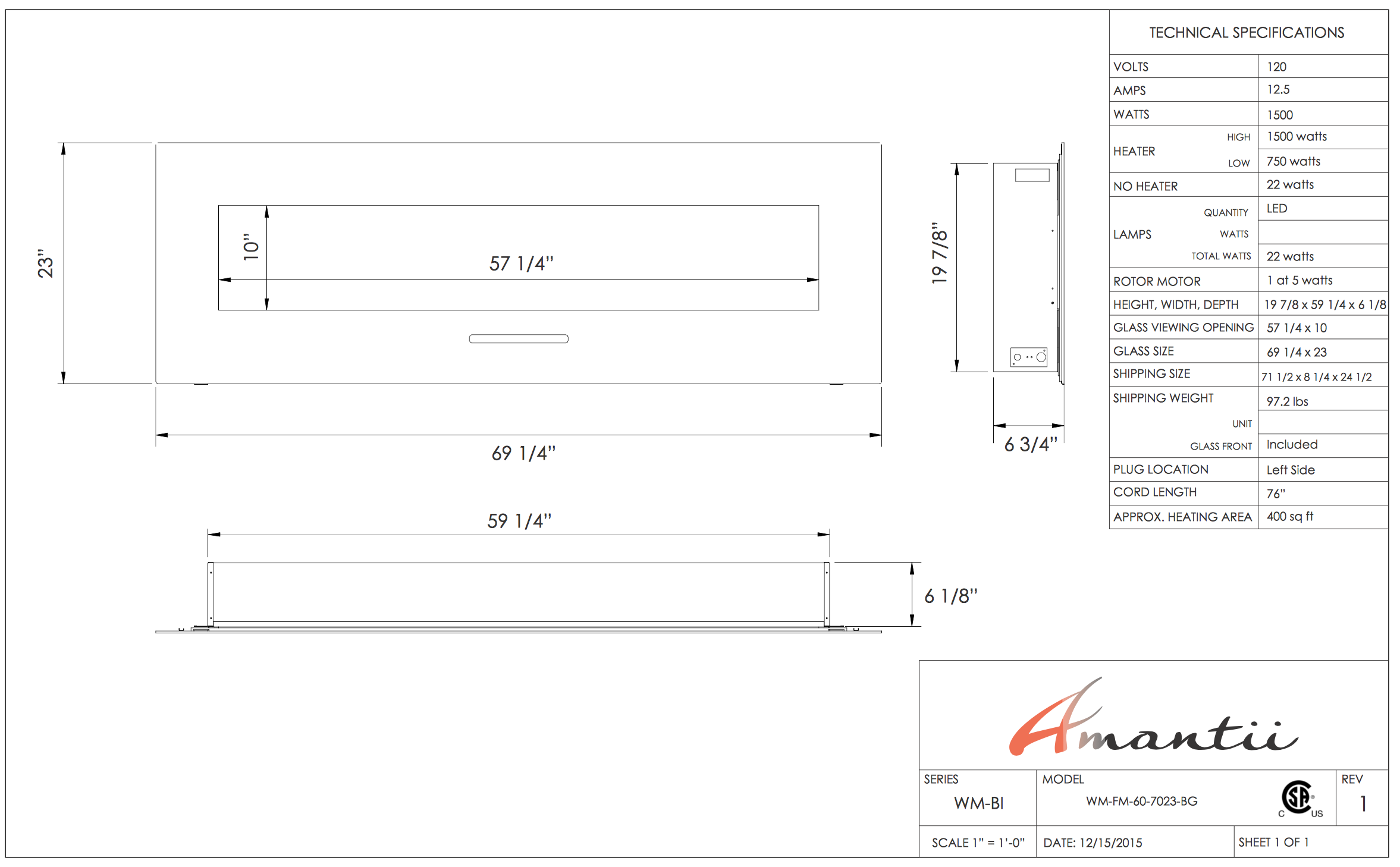 Amantii Built In Flush/Wall Mount Electric Fireplaces additional information 6