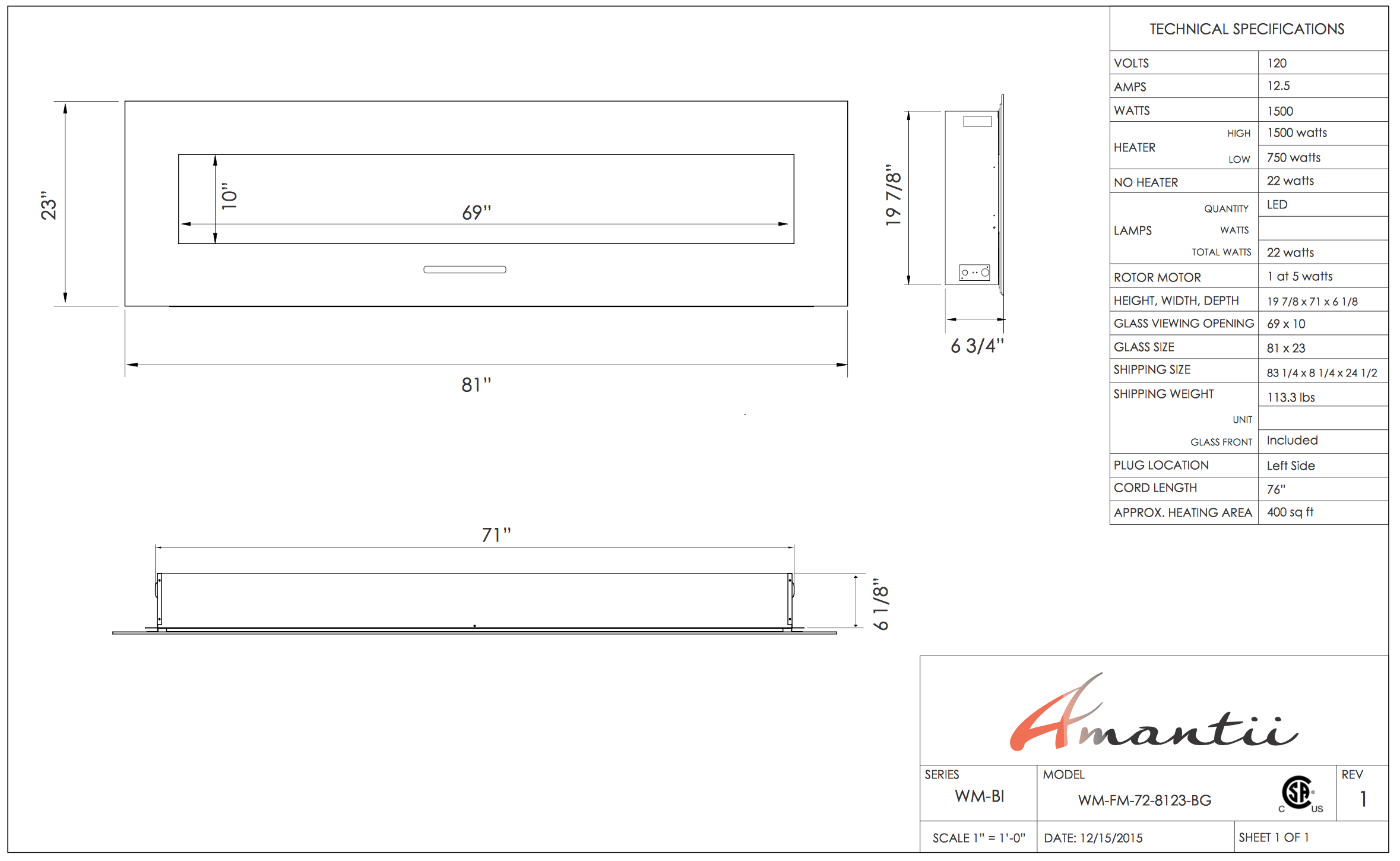 Amantii Built In Flush/Wall Mount Electric Fireplaces additional information 7