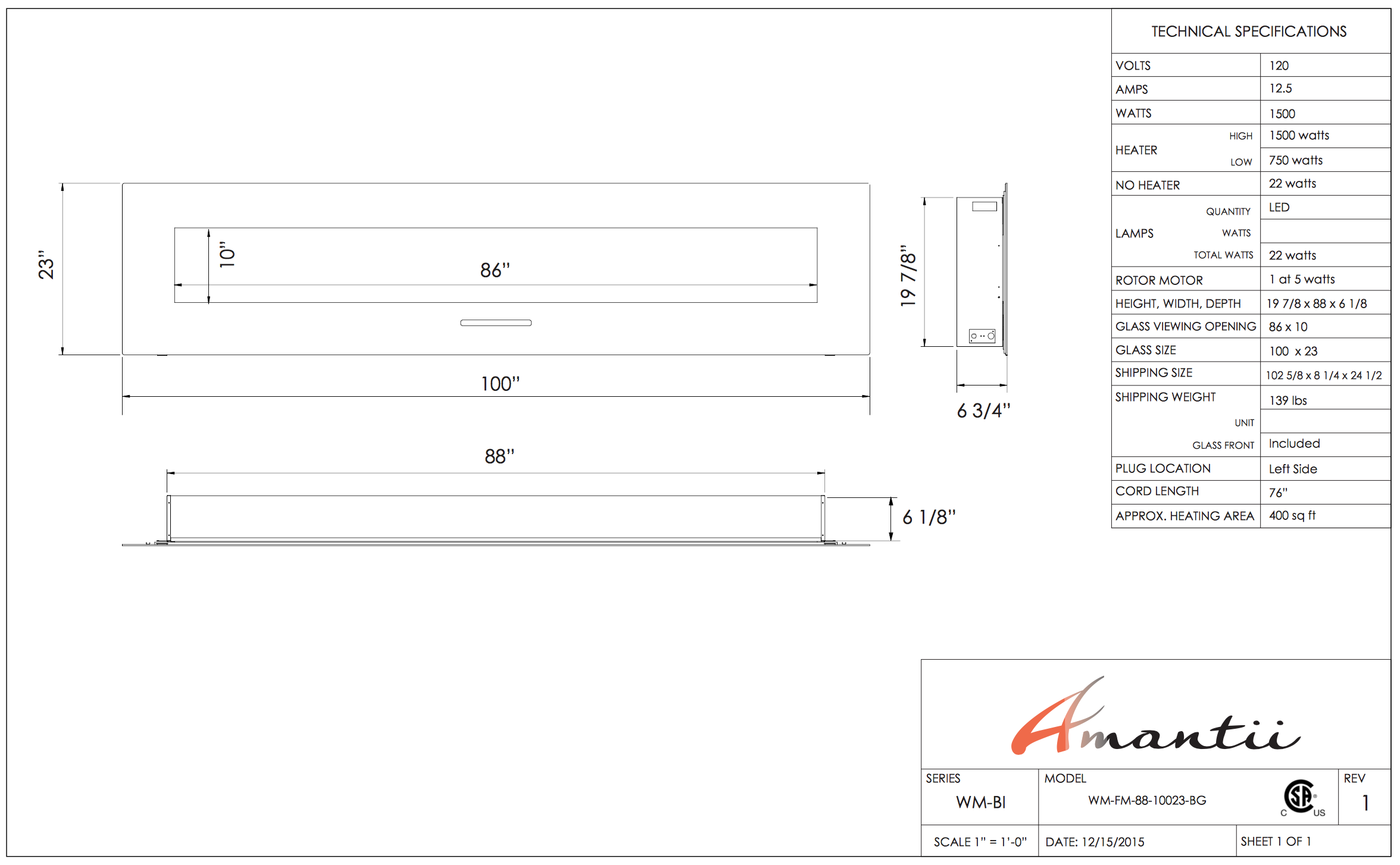 Amantii Built In Flush/Wall Mount Electric Fireplaces additional information 8