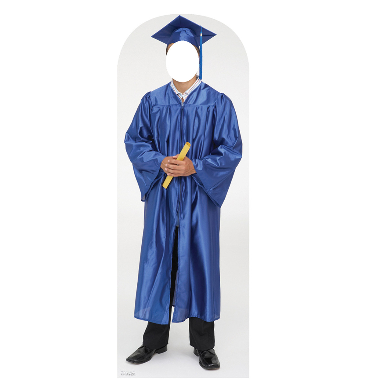 Life-size Male Graduate Blue Cap and Gown Cardboard Standup | Cardboard Cutout