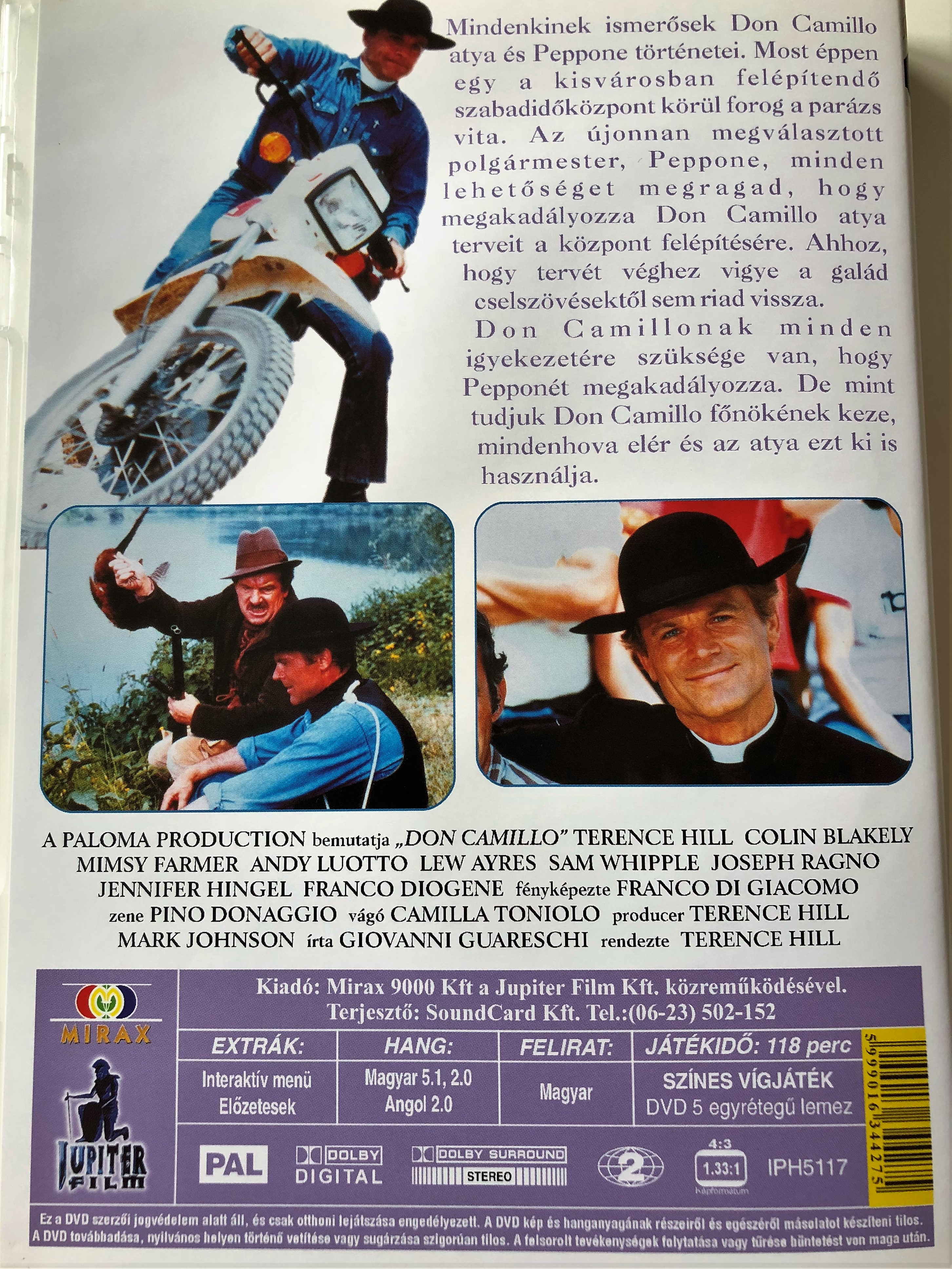 Don Camillo DVD 1983 / The World of Don Camillo / Audio: Hungarian and English / Subtitle: HUNGARIAN ONLY / Starring: Terence Hill and Colin Blakely / Directed by: Terence Hill bibleinmylanguage
