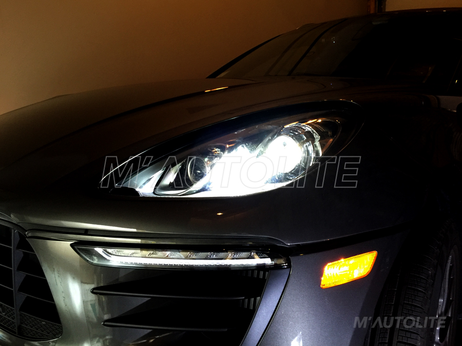 DIY & comparison photo M'Autolite LED installed on cornering lights Porsche Macan Forum