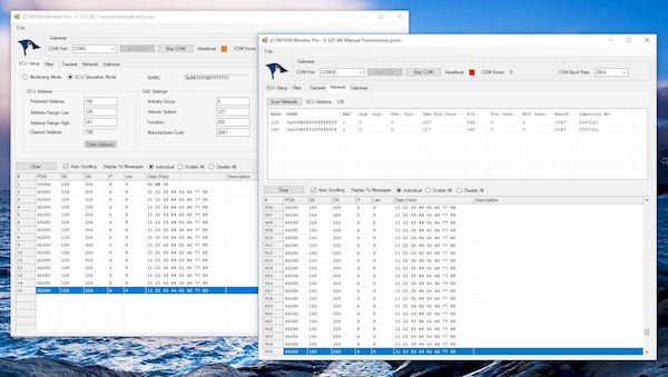 SAE J1939 Starter Kit And Network Simulator - Screen Shots