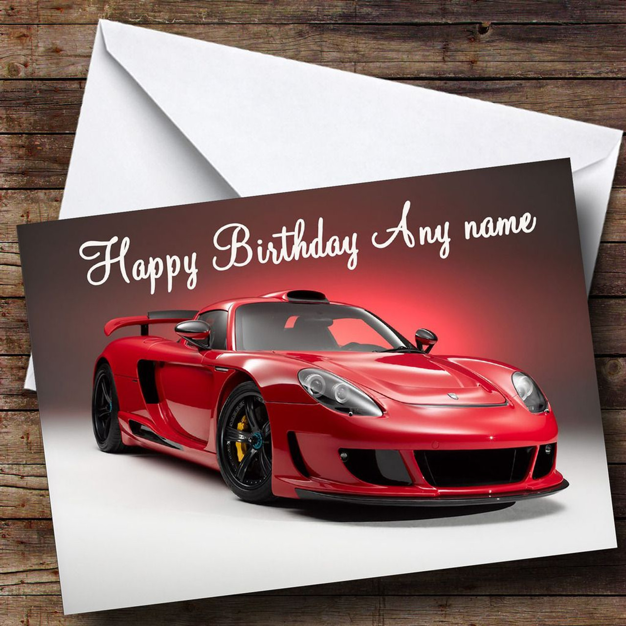 Porsche Carrera Gt Red Personalised Birthday Card - The Card Zoo