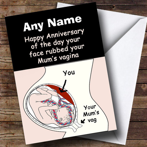 Funny Rude Insulting Mum's Vag Personalised Birthday Card - The Card Zoo
