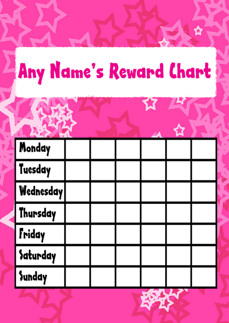 Hot Pink & White Star Sticker Reward Chart - The Card Zoo