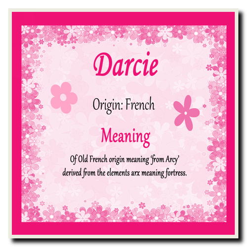 Darcie Personalised Name Meaning Coaster - The Card Zoo