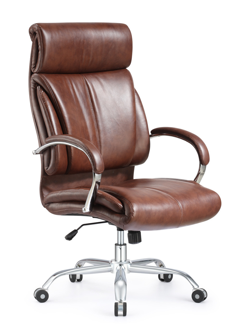 Ergonomic style and Vintage High Back leather office chair brown ...