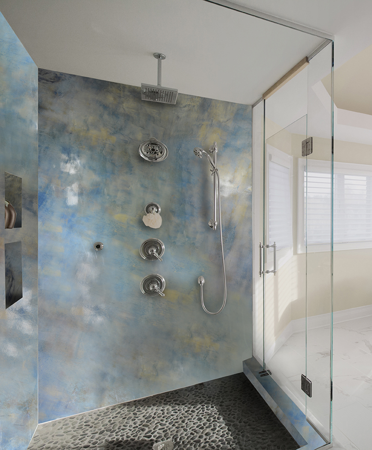 Shower and Accent Wall Epoxy Metallic Coatings - Easy DIY Kits