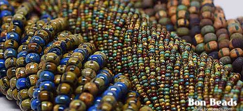 Aged seed beads