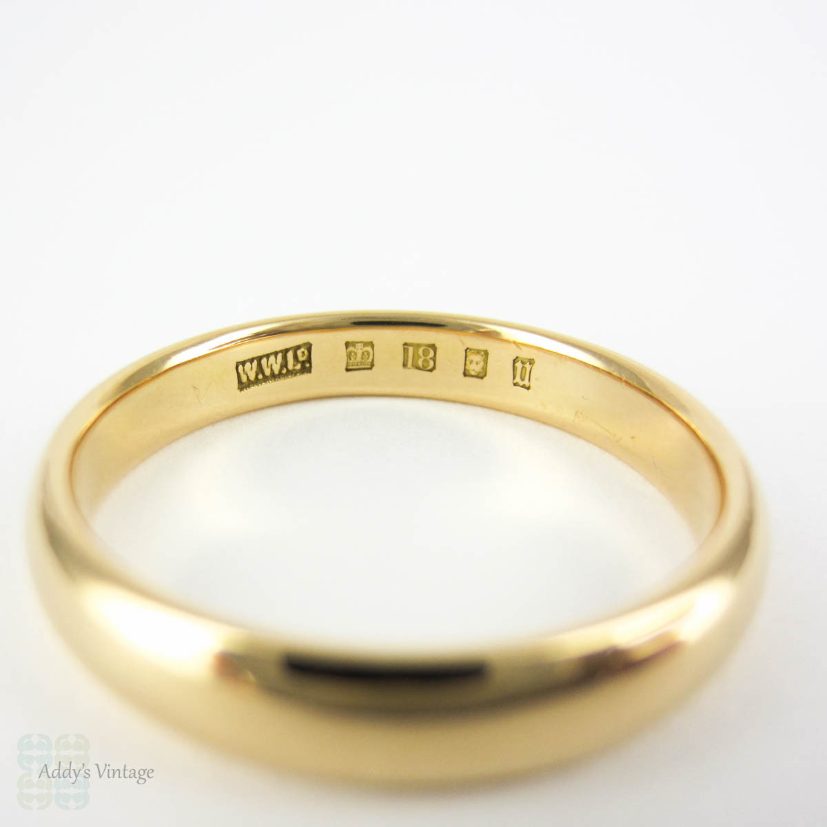 Art Deco Men's Wedding Ring, 18 Carat Yellow Gold D