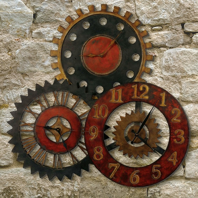 Antique Movements Wall Clock Collage