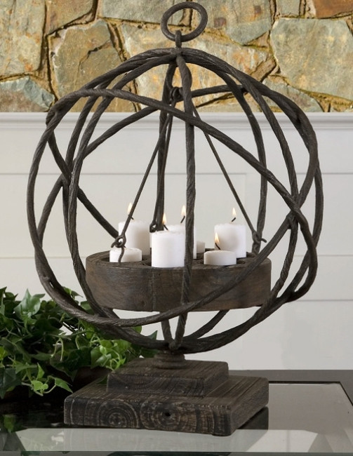 Tuscan Rustic Orb Candle Holder