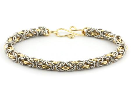 2 Color Byzantine Bracelet Kit Bright Aluminum Gold Enameled 2 Color Byzantine Bracelet Kit Bright Aluminum Gold Enameled Copper