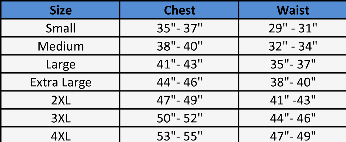 George Holster Size Chart