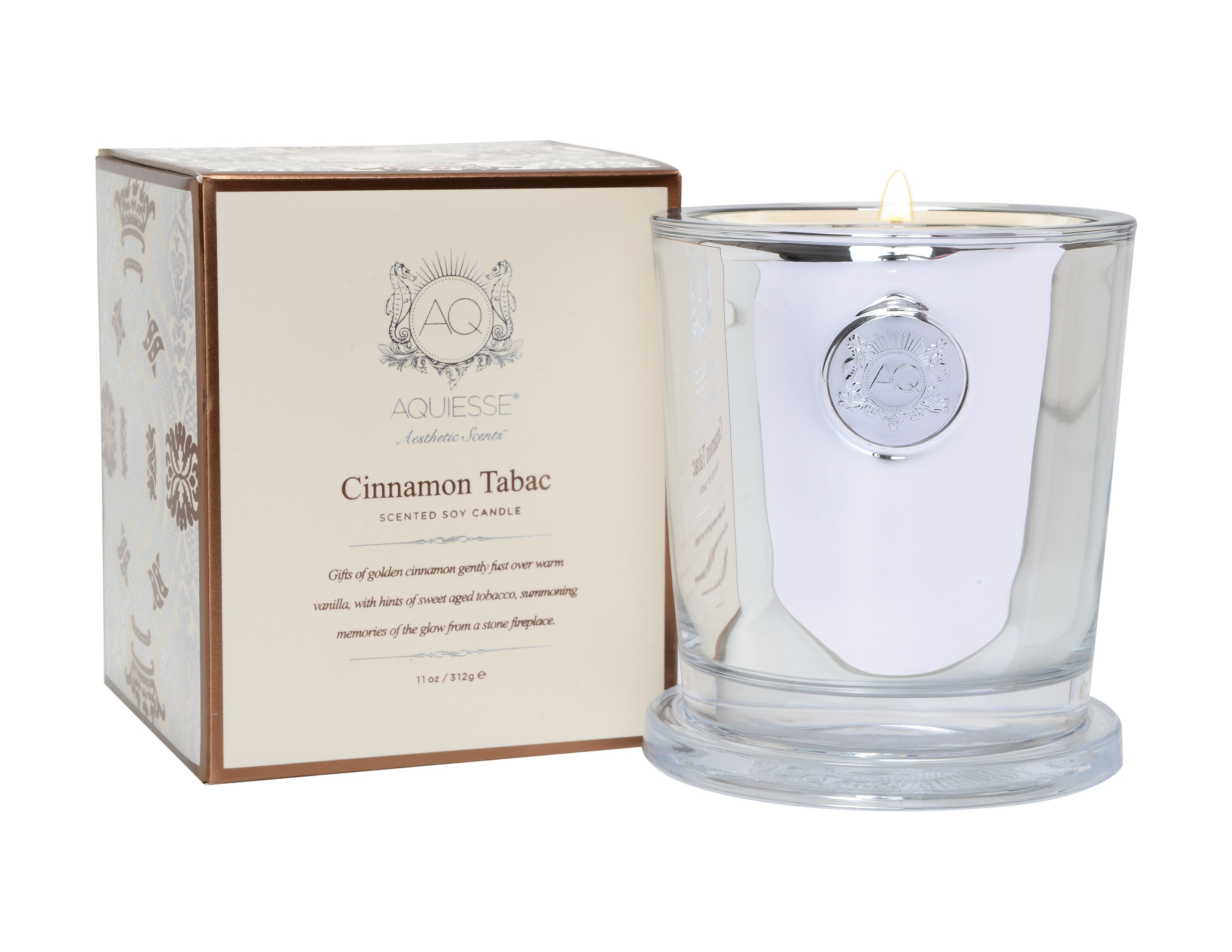 Aquiesse Cinnamon Tabac Large Candle Gift Box James Anthony Collection