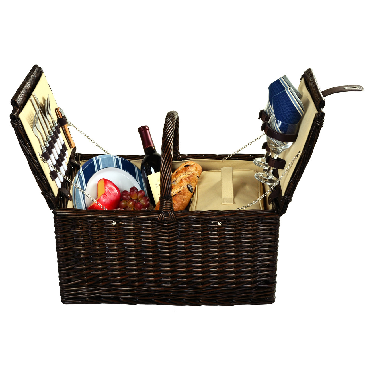 Picnic at Ascot Surrey Willow Picnic Basket with Service for 2