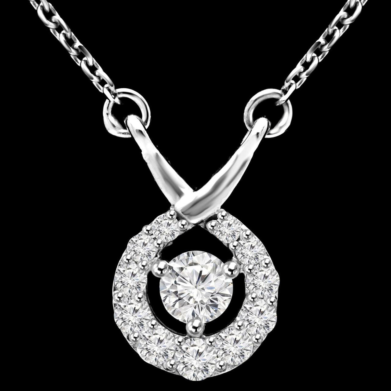 Round Cut Diamond Multi-Stone Infinity Pendant Necklace With Chain in ...