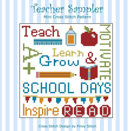 Teacher Cross Stitch Pattern Sampler - PinoyStitch