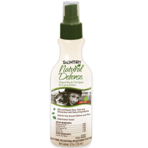 Sentry Natural Defense Natural Flea And Tick Spray For Cats And Kittens 8oz Sentry Natural Defense Natural Flea And Tick Spray For Cats And Kittens 8oz