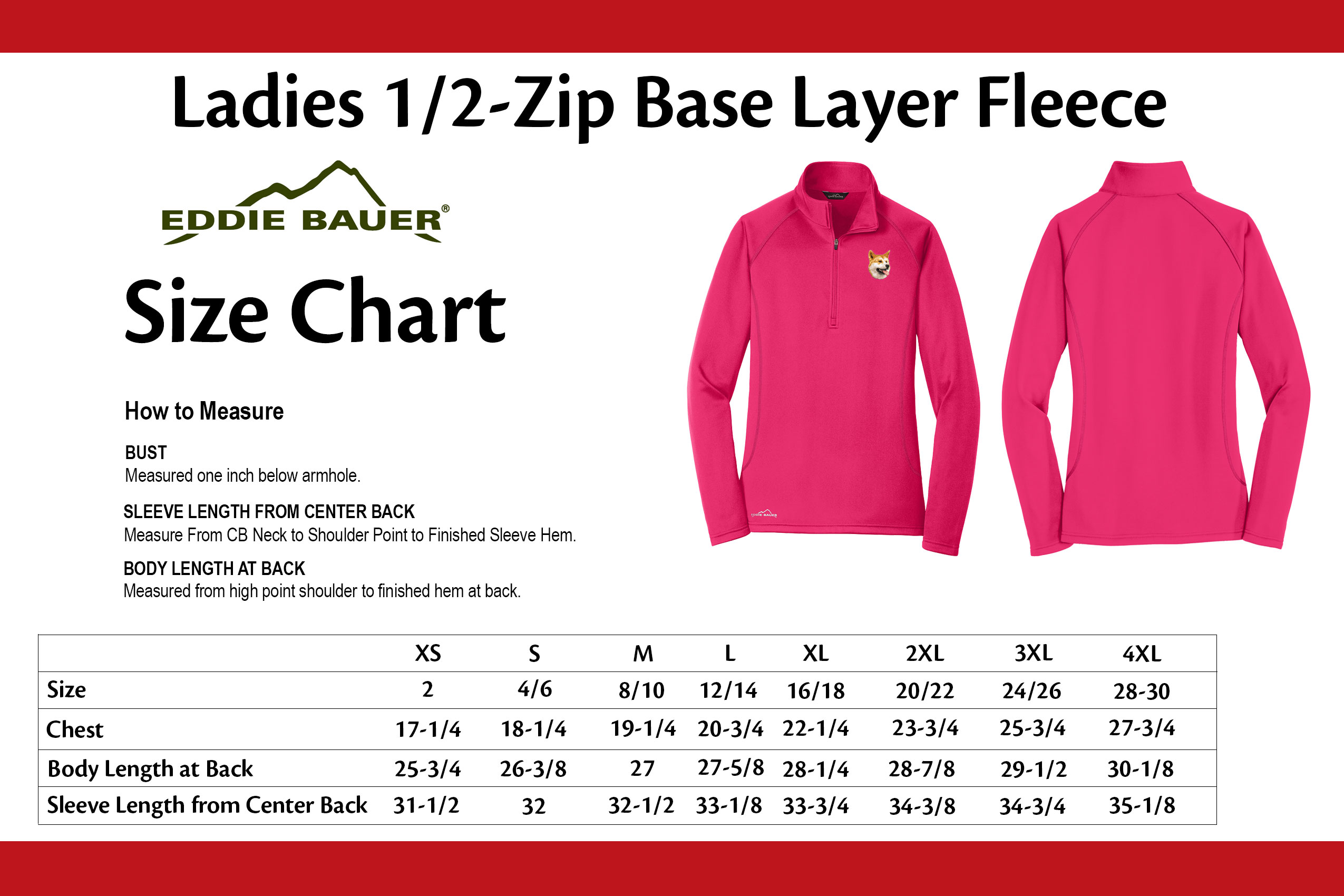 Eddie Bauer Shirt Size Chart