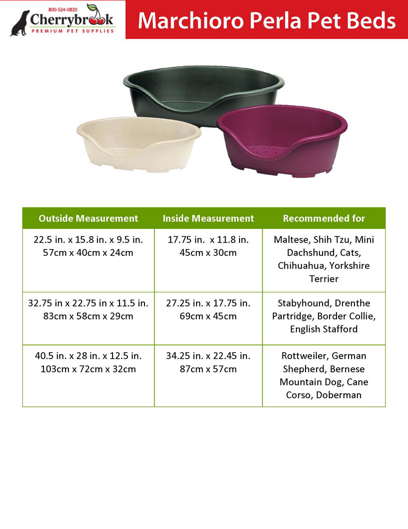 Perla Dog Bed Sizes Perla Dog Bed Sizes