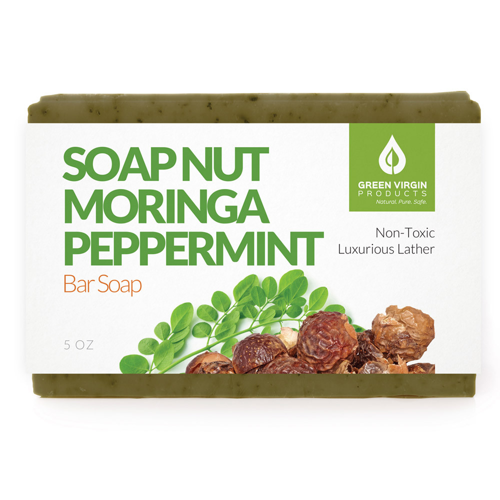 Soap Nut & Moringa Peppermint Bar Soap