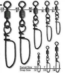 rosco black stainless steel coastlock snap swivels sizes 6 snap swivel size chart