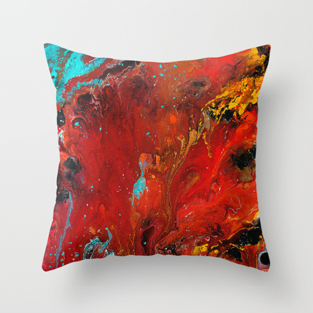 Bright Red and Turquoise Cushion