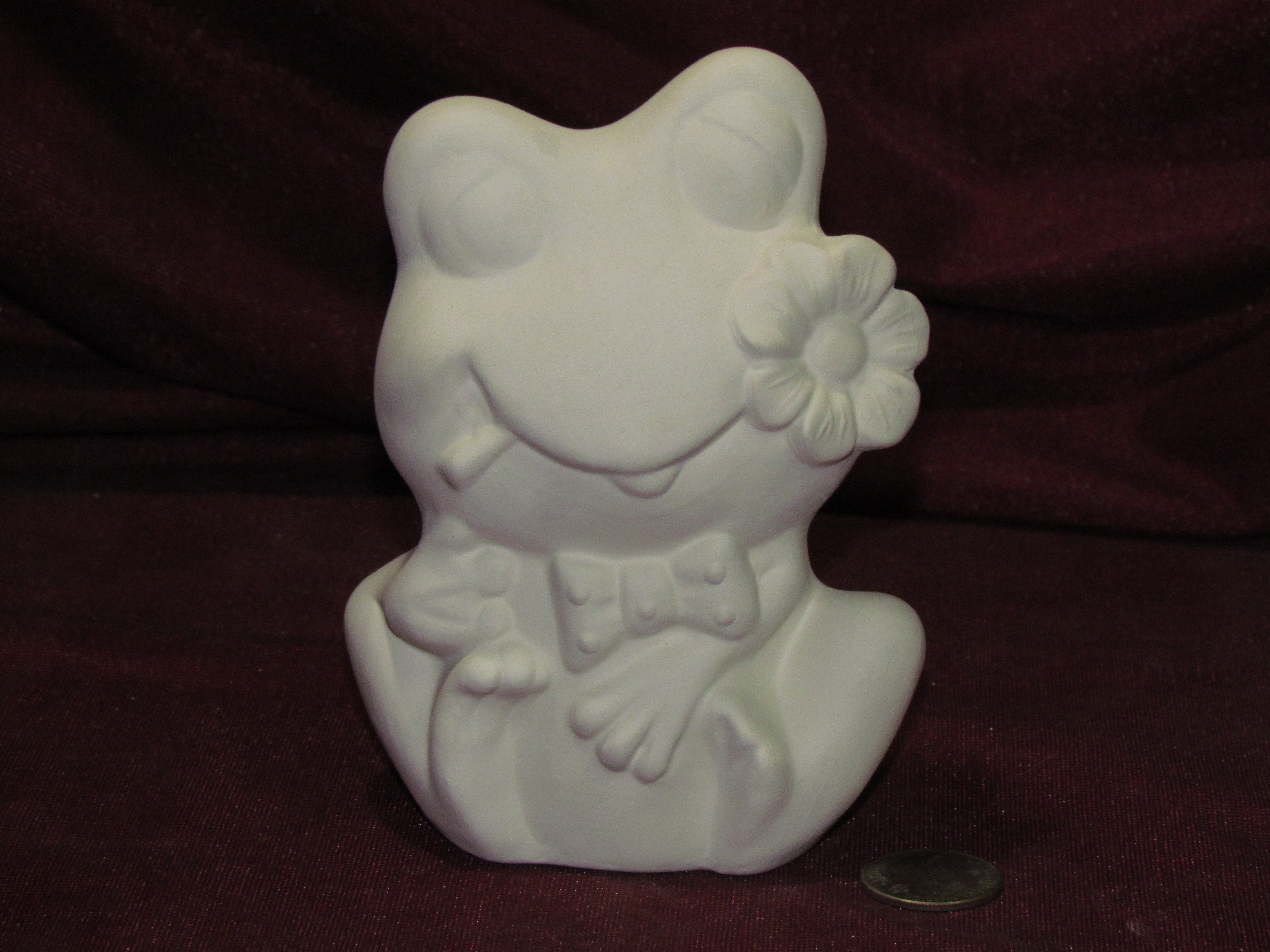 Ceramic Bisque Frog with a flower and tongue stuck out U paint Ready to Paint eBay
