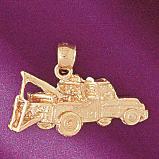 Towing Truck Charm Bracelet or Pendant Necklace in 14k Gold or Silver