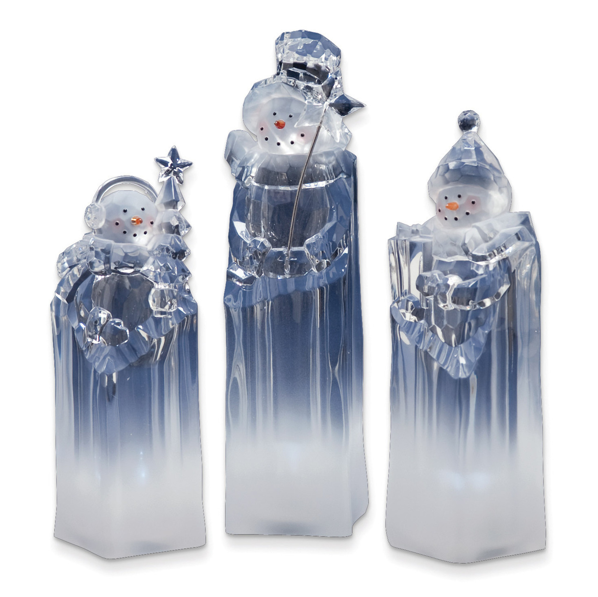 3 piece acrylic snowman ice figurine set homebello 3 piece acrylic snowman ice figurine set homebello