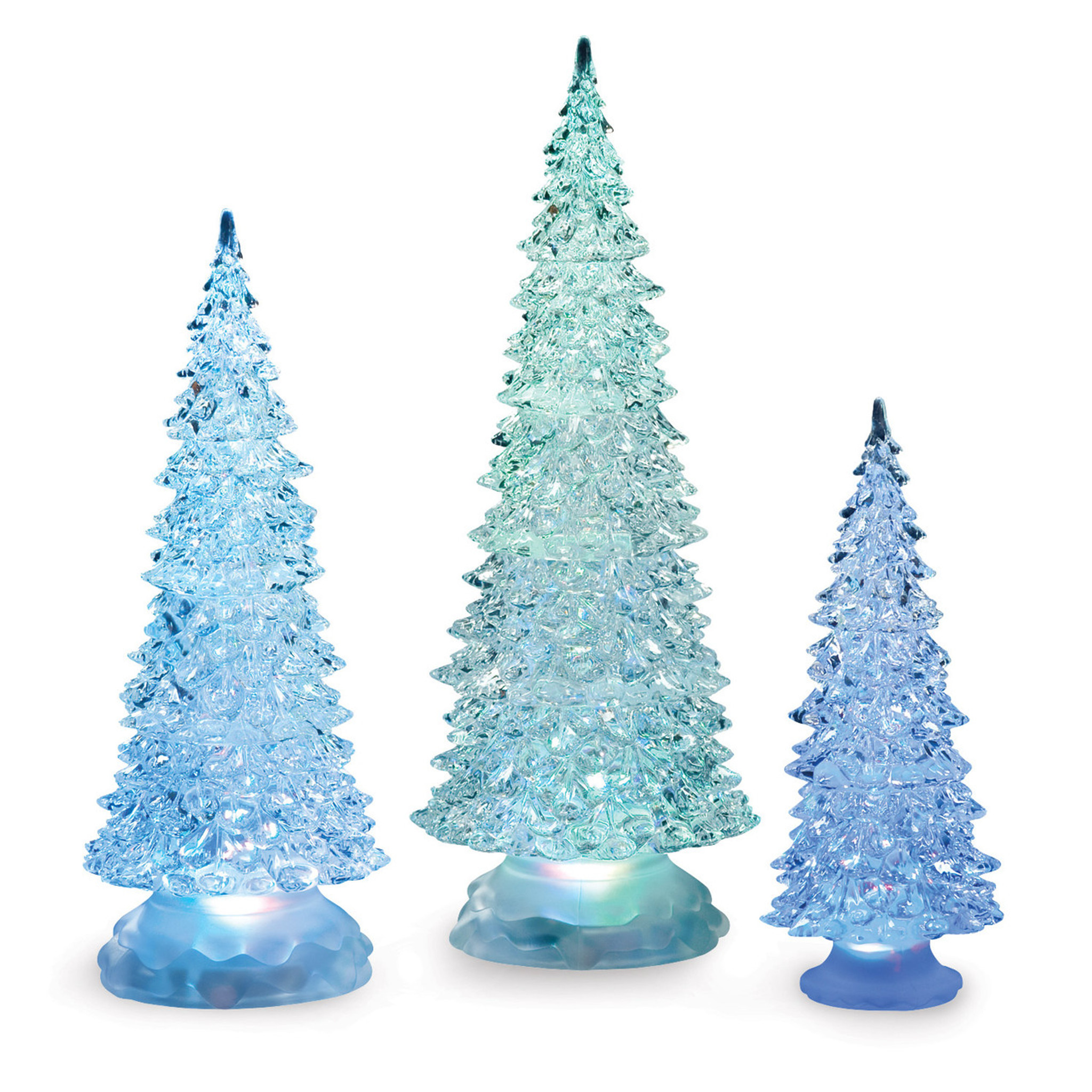 3 Piece Acrylic Lighted Battery Operated Christmas Tree Set HomeBello   GM10544  41086.1434152077 