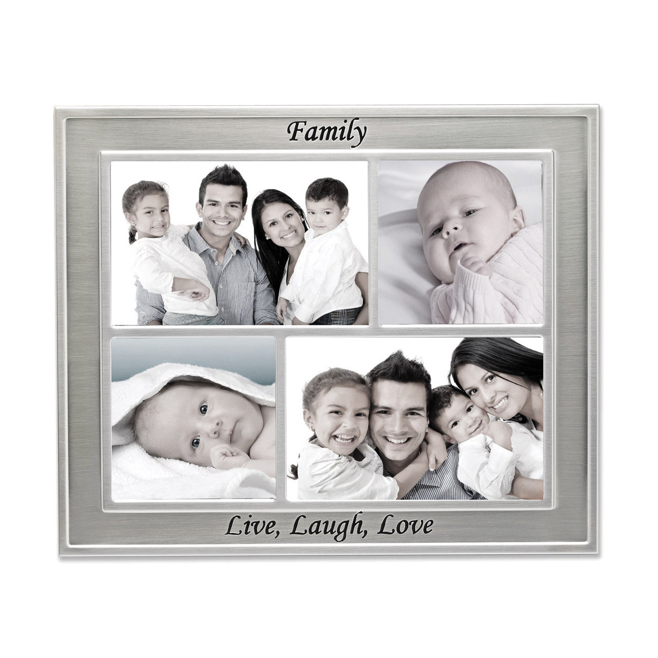 Family Live Laugh Love Collage Picture Frame with 4 Photo Openings