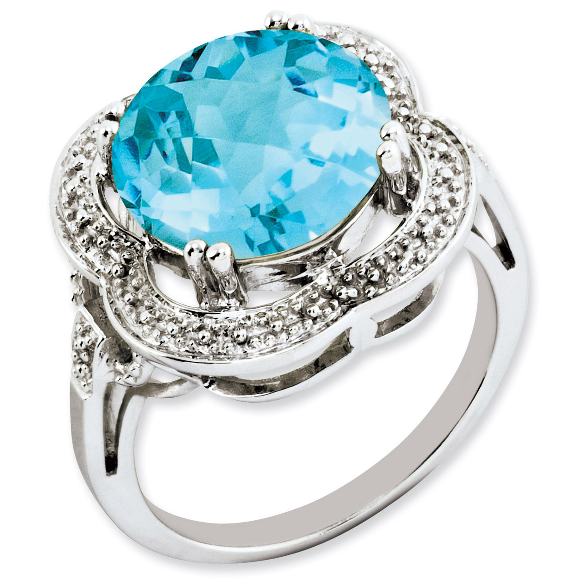 sterling silver blue topaz rings