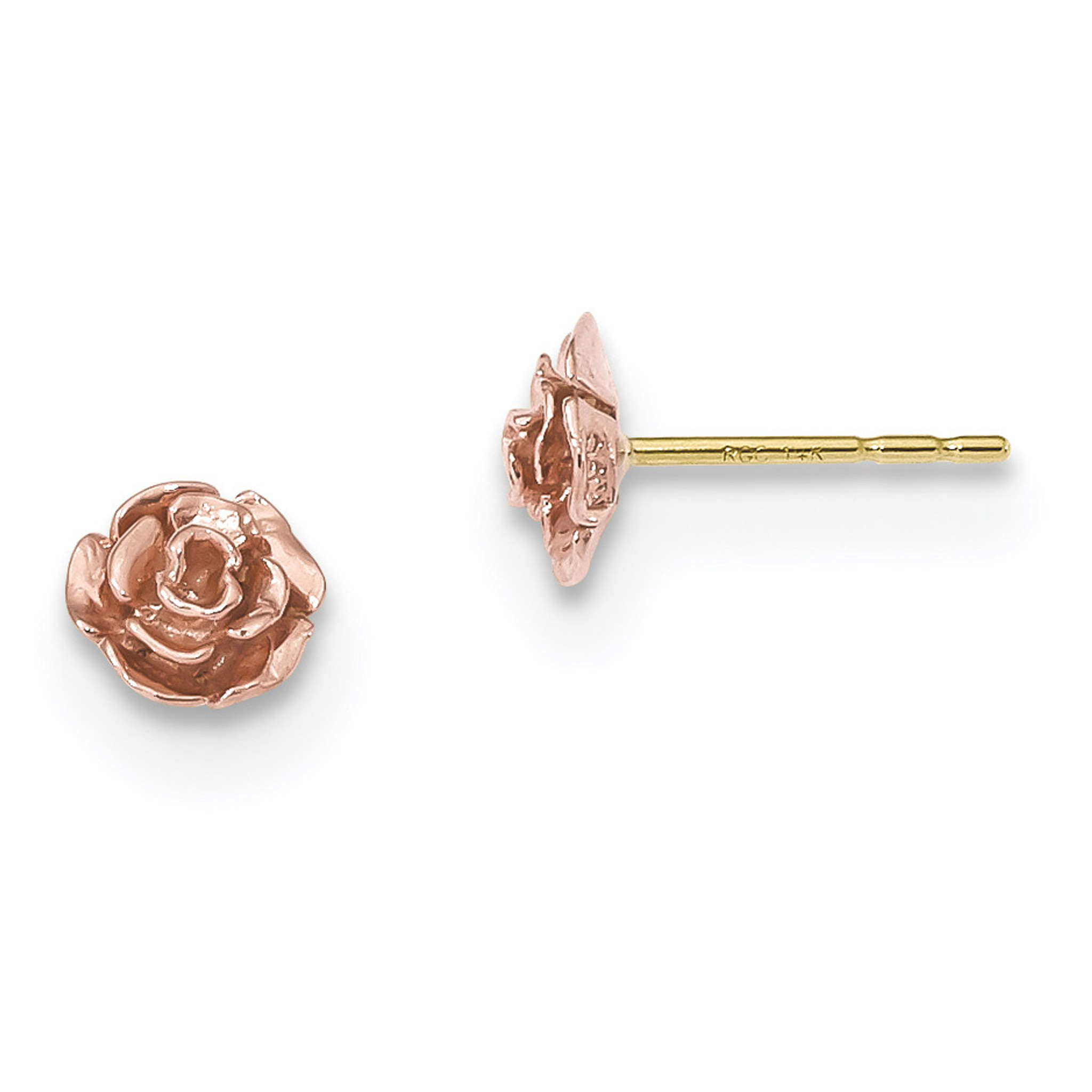 Black Hills Gold Rose Post Earrings 10k Tricolor 10BH719 HomeBello