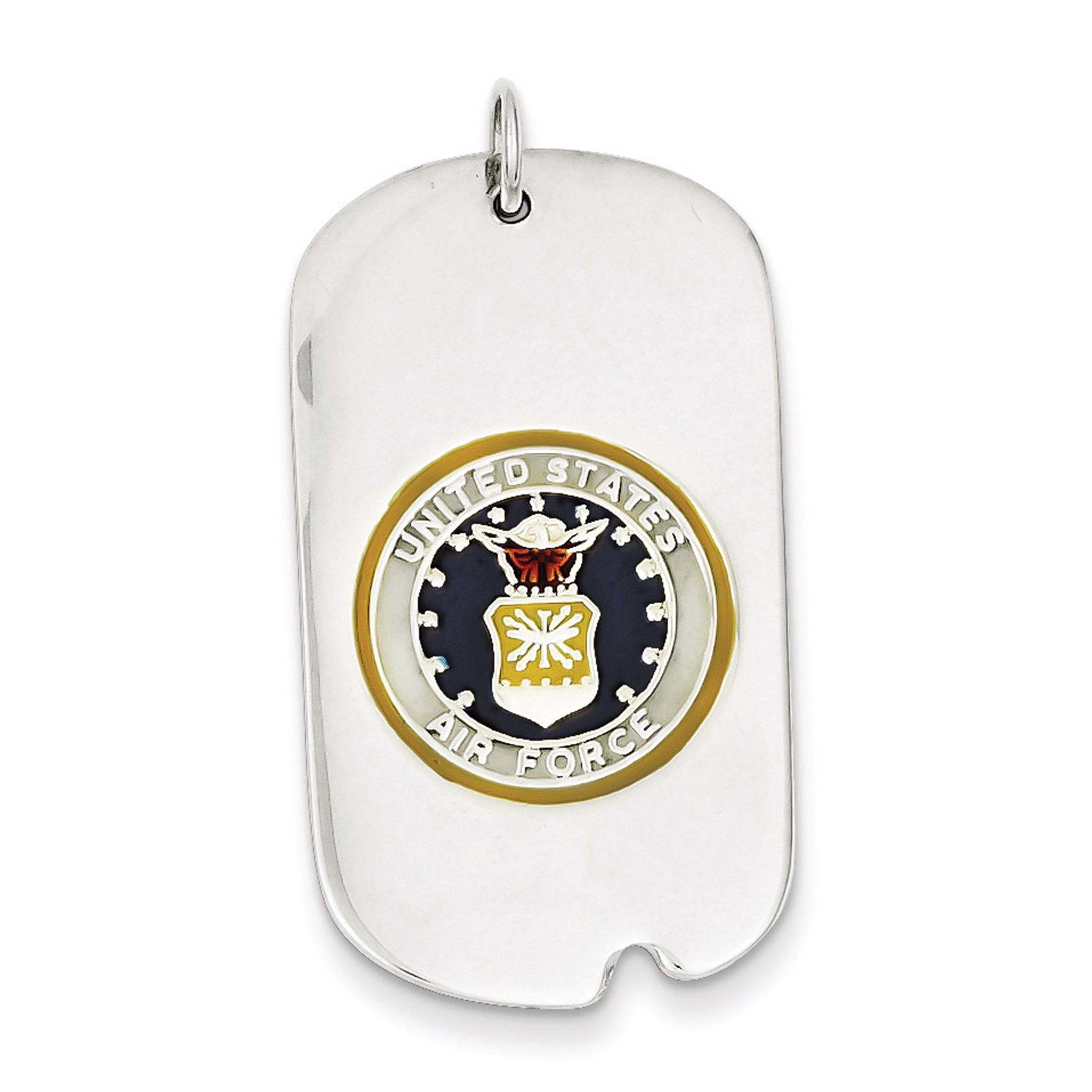 US Air Force Dog Tag Sterling Silver Engravable - HomeBello