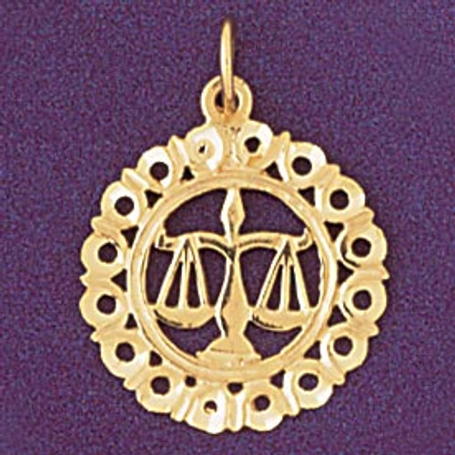 Libra Scales Zodiac Pendant Necklace Charm Bracelet in Gold or Silver 9446