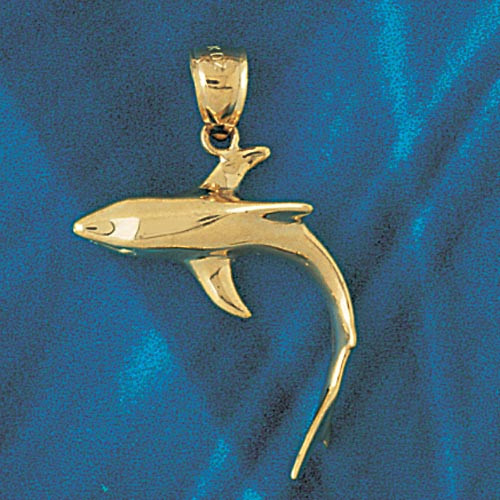 Shark Pendant Necklace Charm Bracelet in Gold or Silver 922