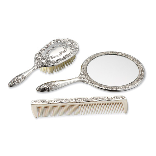 Silver-plated Antiqued Three Piece Dresser Set GL5870